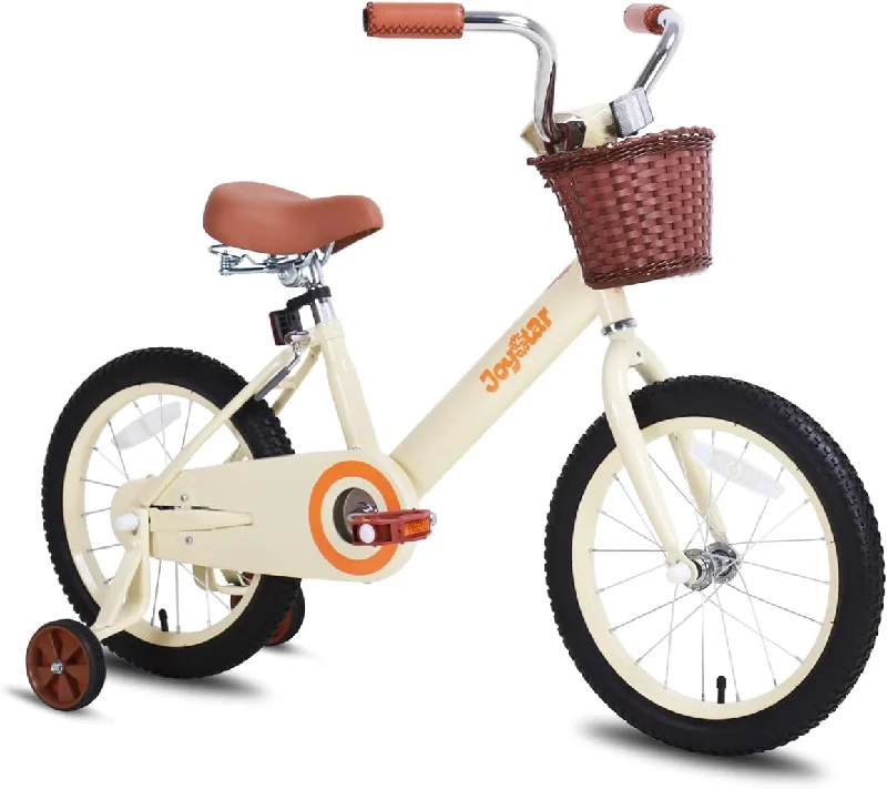 JOYSTAR Vintage Kids Bike with Training Wheels & Basket, 14 Inch Girls Bike - $60