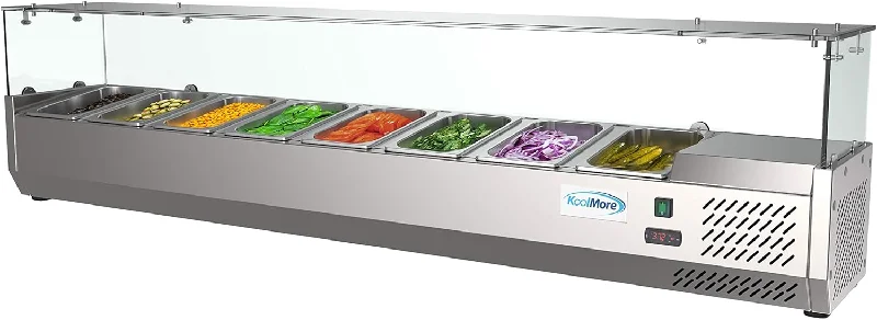 KoolMore SDC-8P-SG Condiment Prep Rail Station with Sneeze Guard (Out of box) - $540