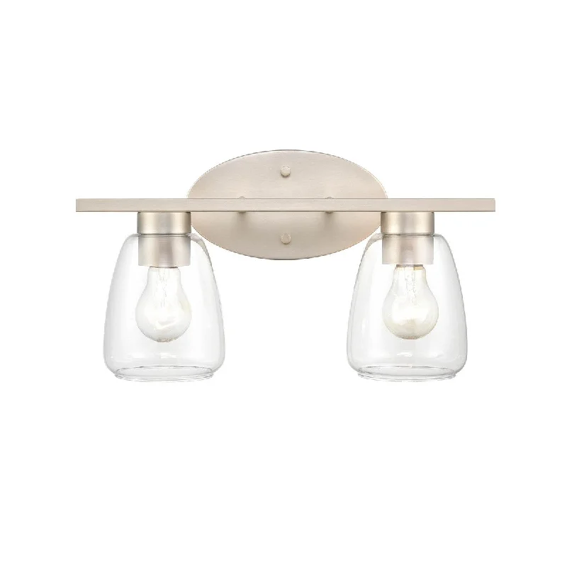 Millennium Lighting 2 Light Bathroom Vanity Fixture in Multiple Finishes with Clear Glass Shades