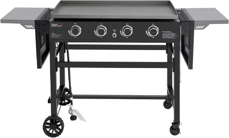 Royal Gourmet GB4001B 4-Burner Propane Gas Griddle with Folding Side Tables - $170