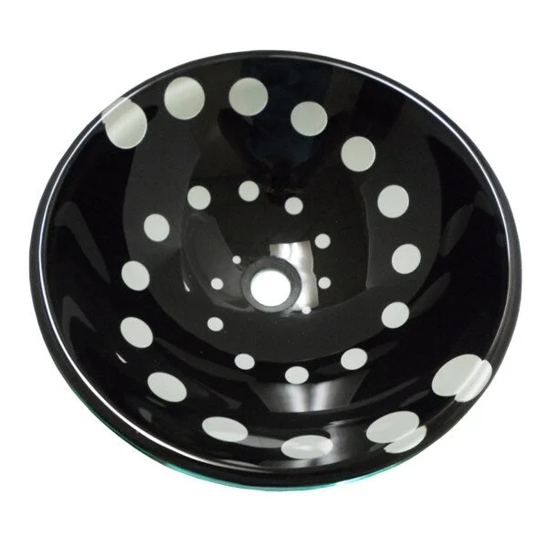 Swirl Black Spotted Tempered Glass Vessel Sink