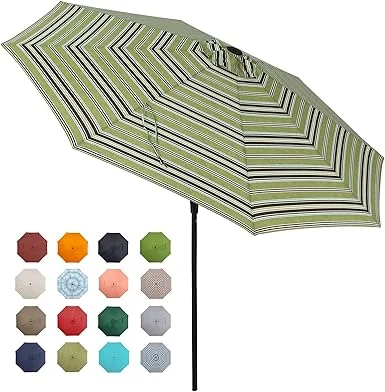 Tempera Patio Market Outdoor Table Umbrella with Push Button Tilt and Crank - $30