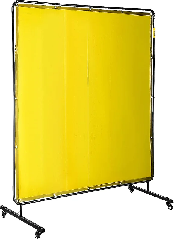 Vevor Welding Screen with Frame 6' x 6', Welding Curtain with 4 Wheels - $40