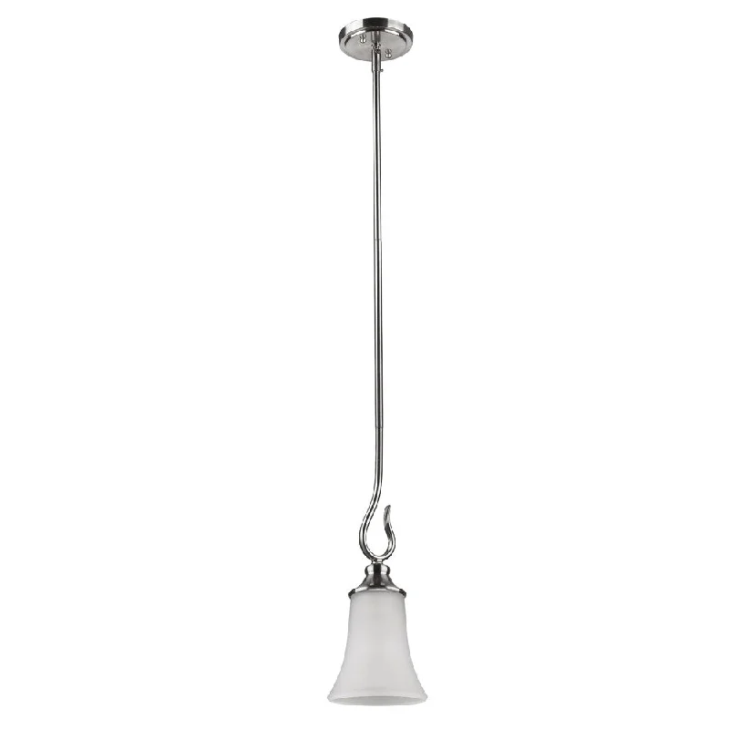 Acclaim Lighting Michelle Satin Nickel Steel 1-Light Indoor Mini Pendant with Glass Shade