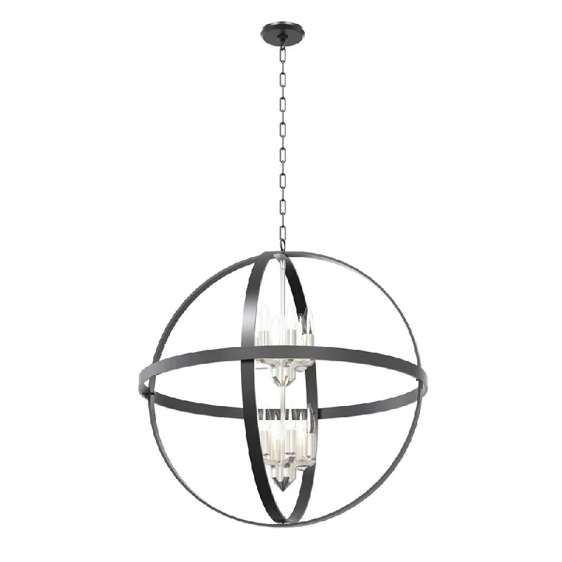 DVI Lighting DVP18150GR SN 12 Light Foyer Pendant Compass Graphite Sa - One Size