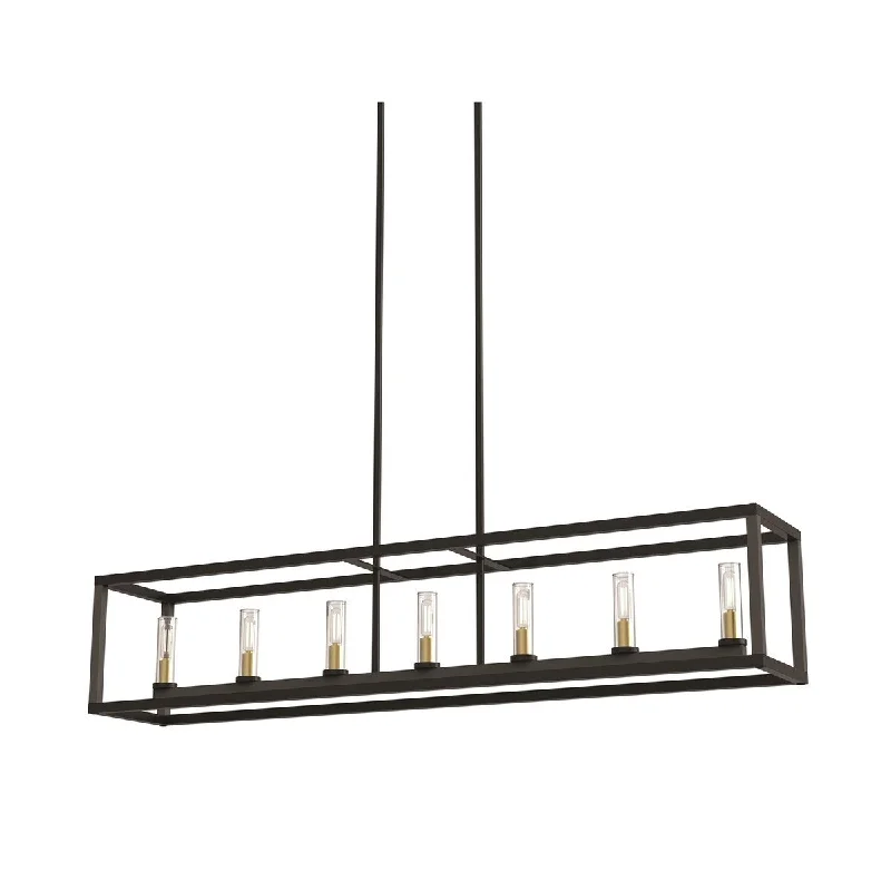 DVI Lighting DVP28104MFGRCL Seven Light Linear Pendant Sambre Multipl - One Size