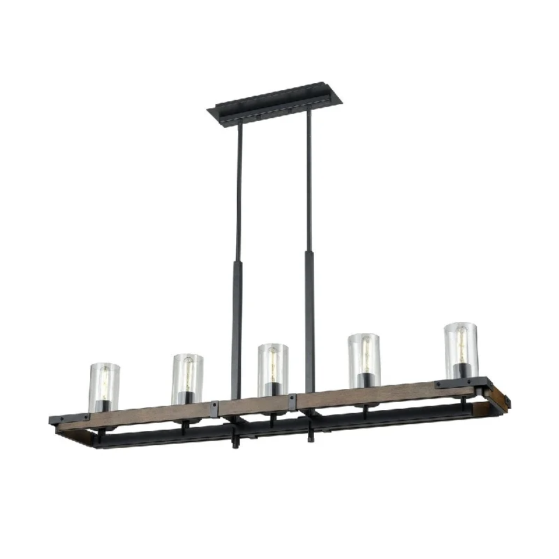 DVI Lighting DVP38602GR IWCL Five Light Linear Pendant Okanagan - One Size