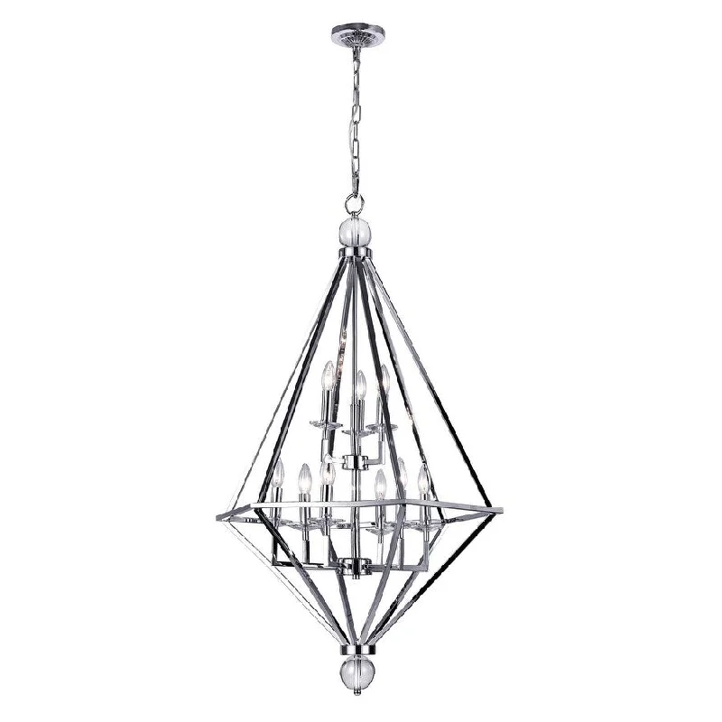 Giuseppe Lighting 1027P269601 Nine Light Chandelier Calista Chrome - Exact Size