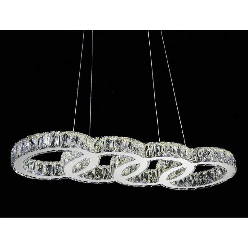 Giuseppe Lighting 5629P33STO LED Chandelier Milan Chrome - Exact Size