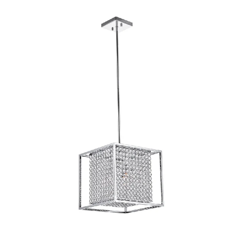 Giuseppe Lighting QS8381P12CS Three Light Chandelier Cube Chrome - Exact Size