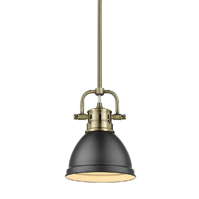 aged brass with matte black shade