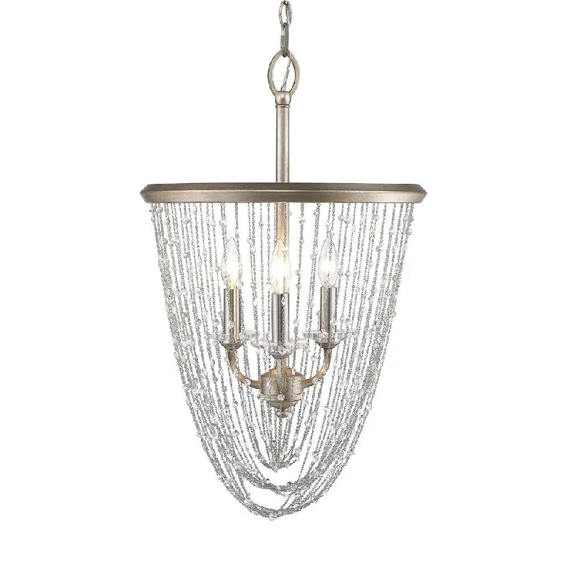 Golden Lighting Sancerre White Gold-tone Steel 3-light Pendant