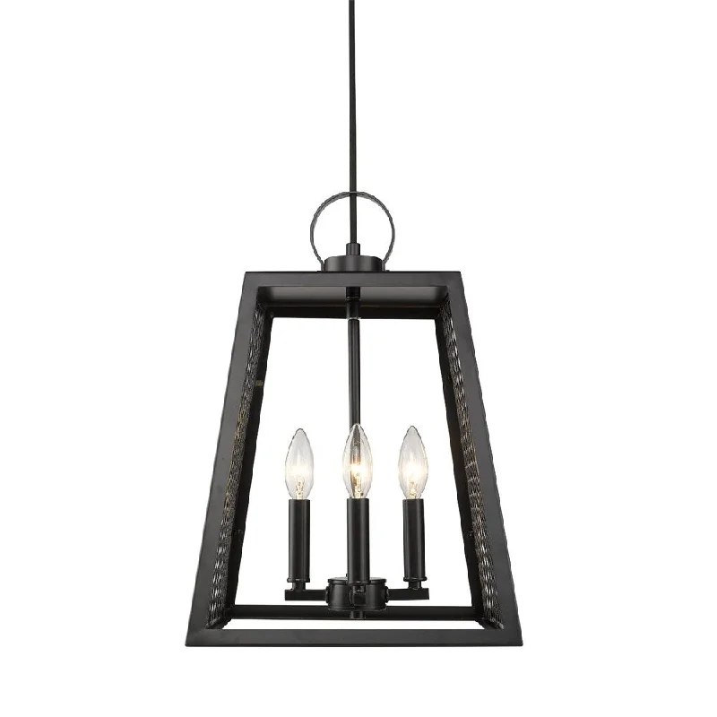 Golden Lighting's Abbott 4 Light Pendant #3239-4P BLK-BLK