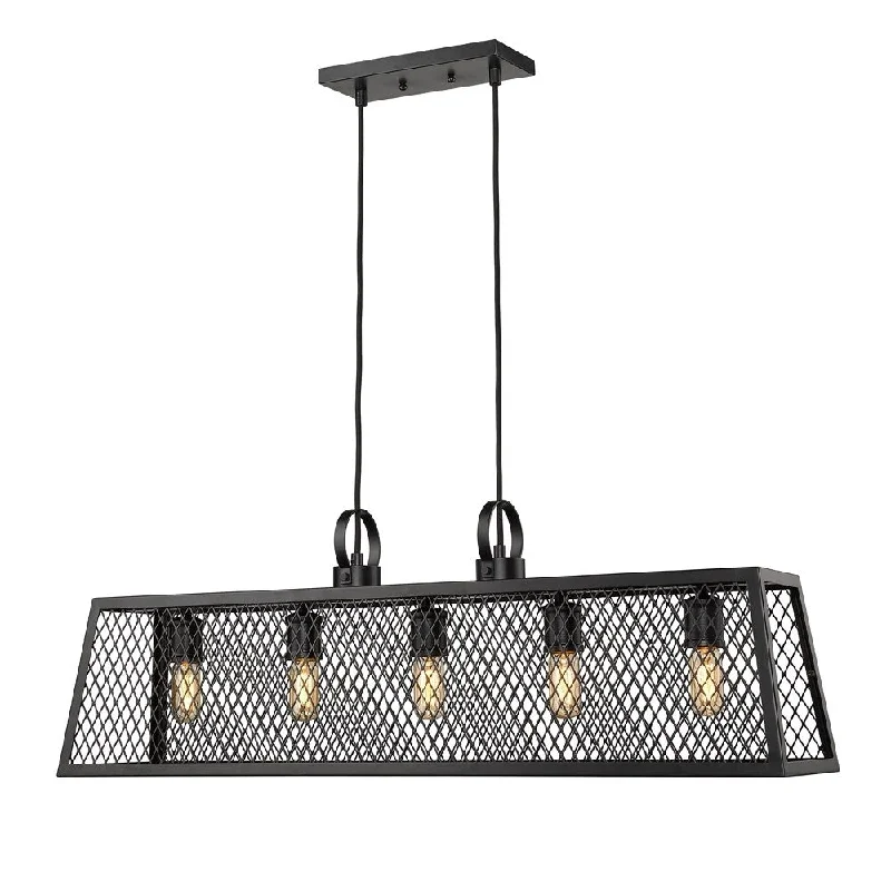 Golden Lighting's Abbott Linear Pendant #3239-LP BLK-BLK