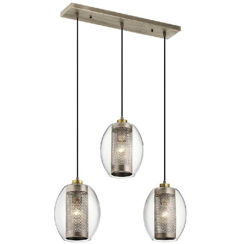 Kichler Lighting Asher Collection 3-light Antique Pewter Linear Chandelier