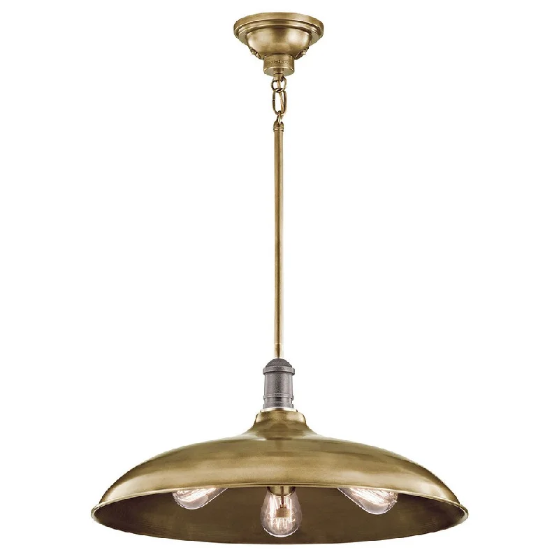 Kichler Lighting Cobson Collection 3-light Natural Brass Pendant