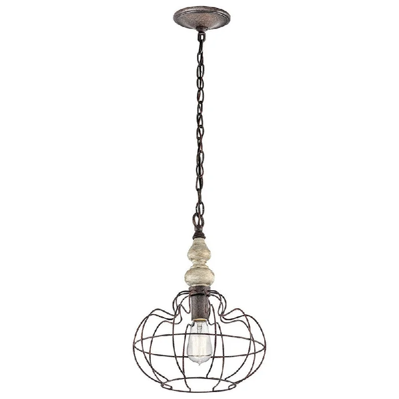 Kichler Lighting Getseto Collection 1-light Distressed Antique White Pendant