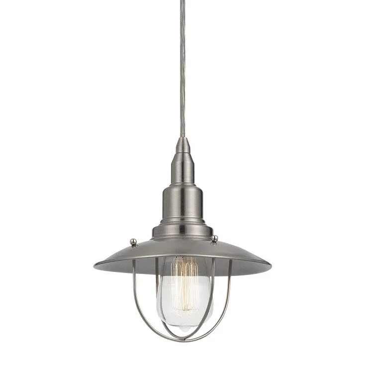 Madison Lighting One Light Pendant Clarkson Series Brushed Ni - Exact Size