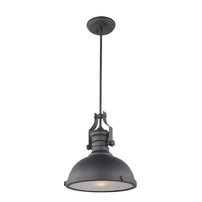 Madison Lighting One Light Pendant Cresswell Series Matte Bla - Exact Size