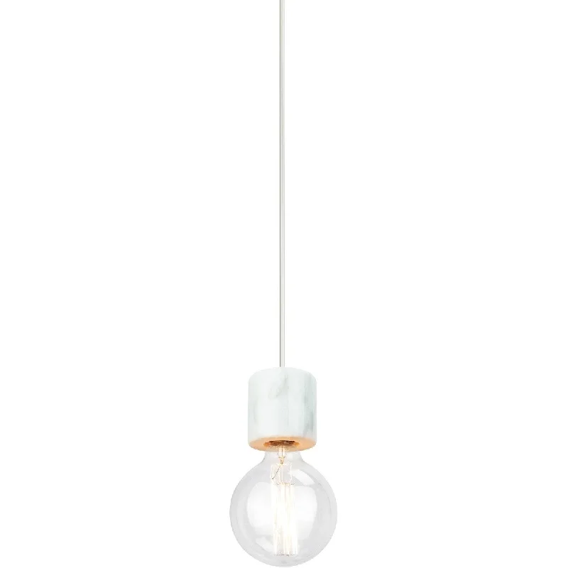 Madison Lighting One Light Pendant Marmo Marble(White) - Exact Size