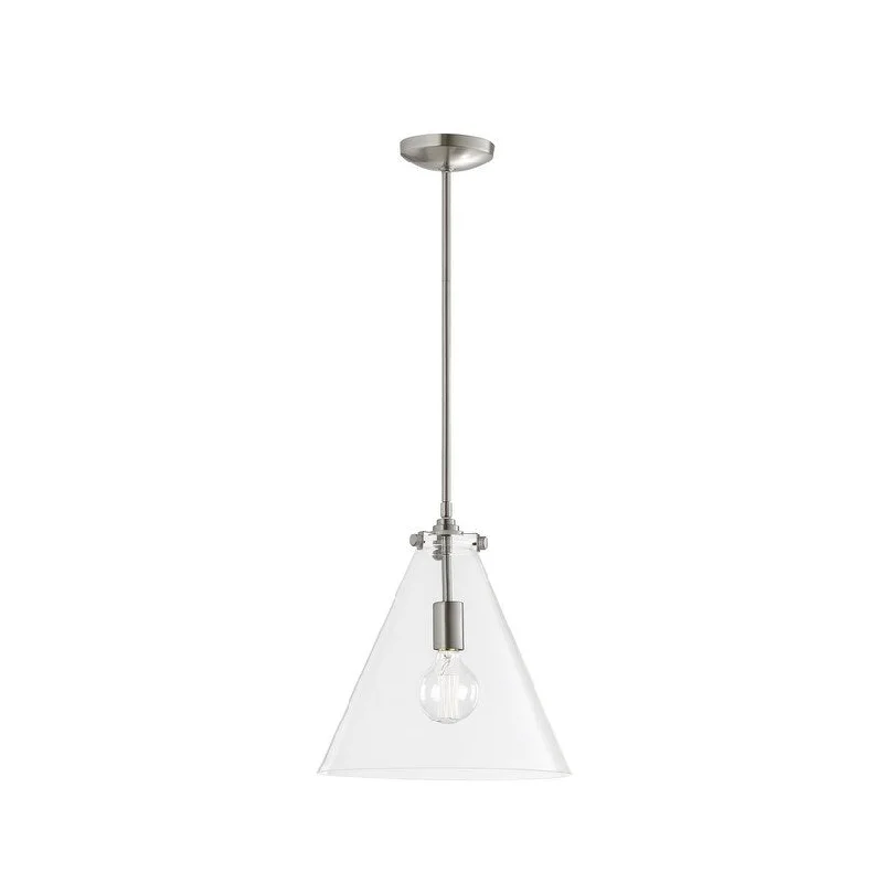 Madison Lighting One Light Pendant Menton Brushed Nickel - Exact Size