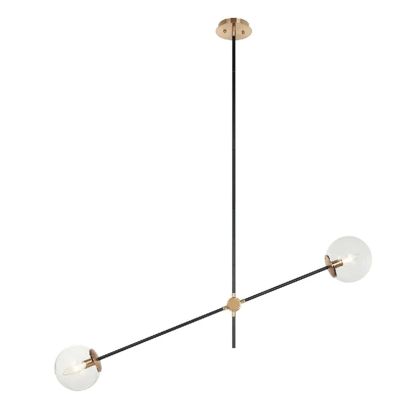 Madison Lighting Two Light Pendant Cosmic Aged Gold Brass - Exact Size