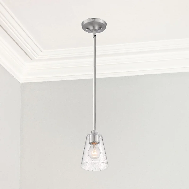 Nova Lighting One Light Mini Pendant Bransel Brushed Nickel - Exact Size