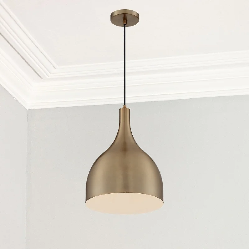 Nova Lighting One Light Pendant Bellcap Burnished Brass - Exact Size