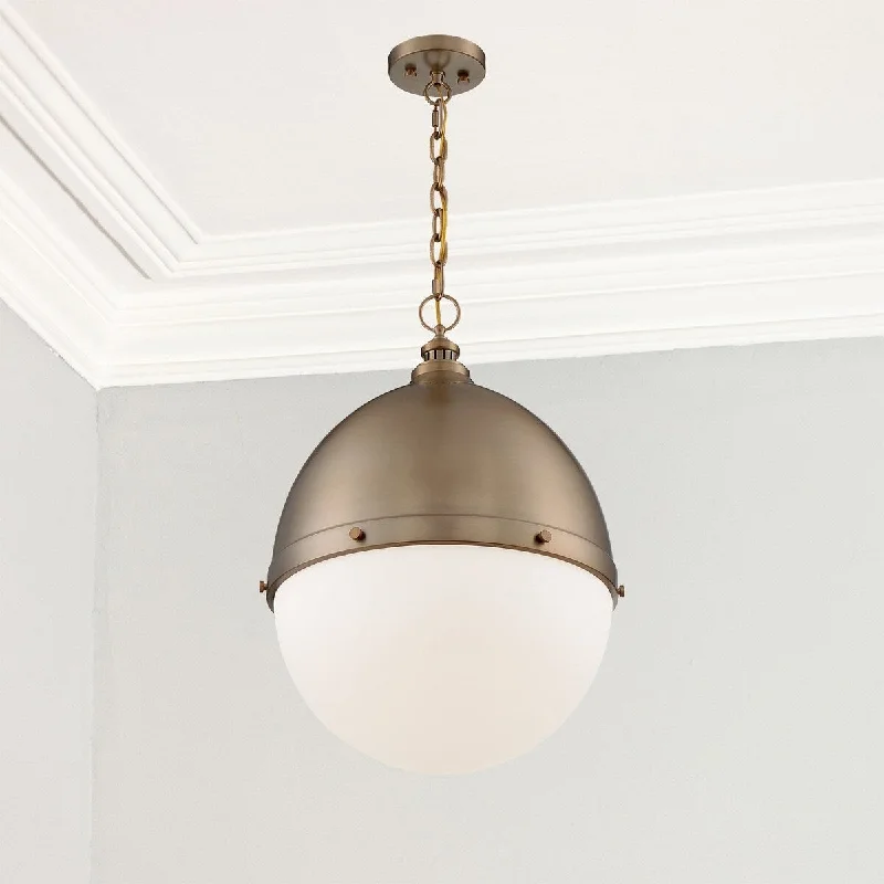 Nova Lighting One Light Pendant Ronan Burnished Brass - Exact Size