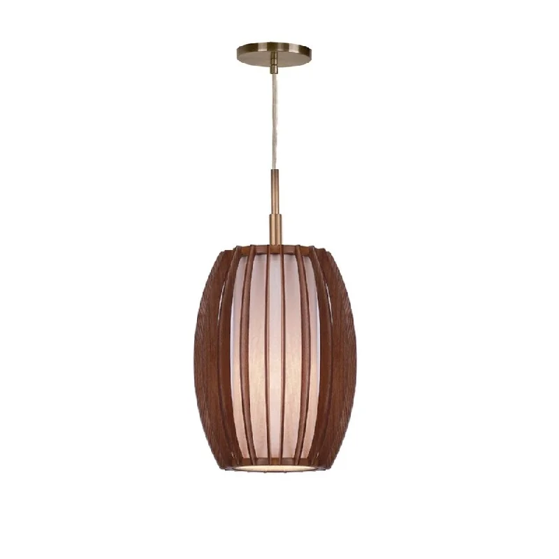 Woodbridge Lighting 16023-WSF1AS Fins Wood 1-light Mini-pendant Fixture