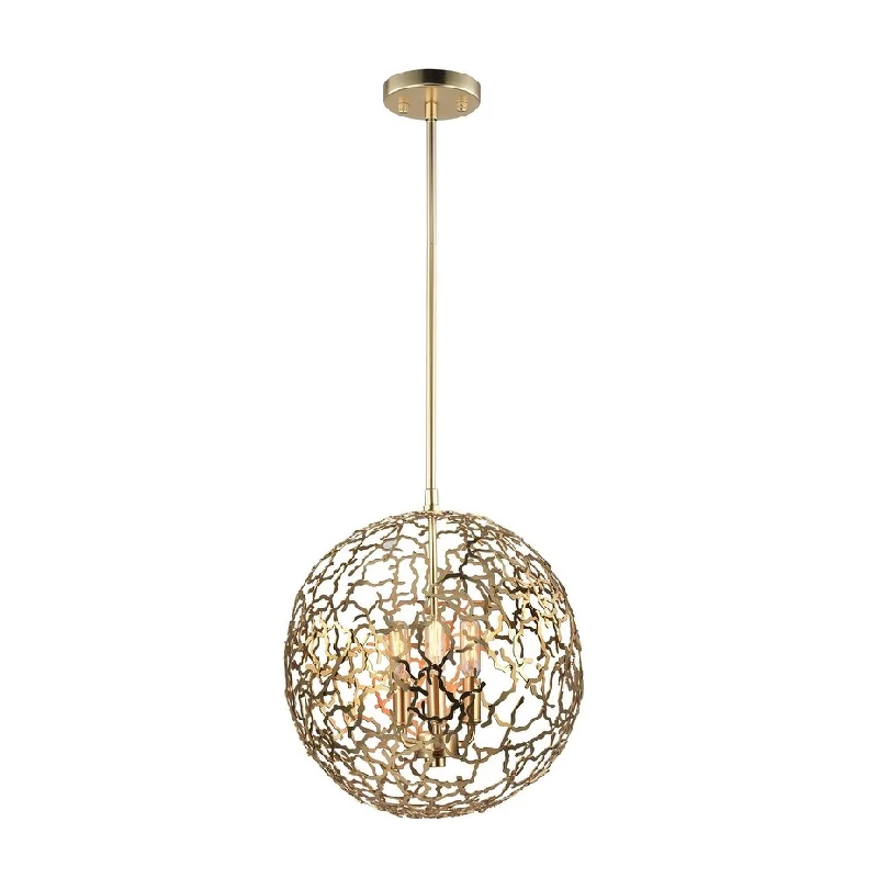 Zeev Lighting P300383SG Three Light Pendant Helios Matte Gold - One Size