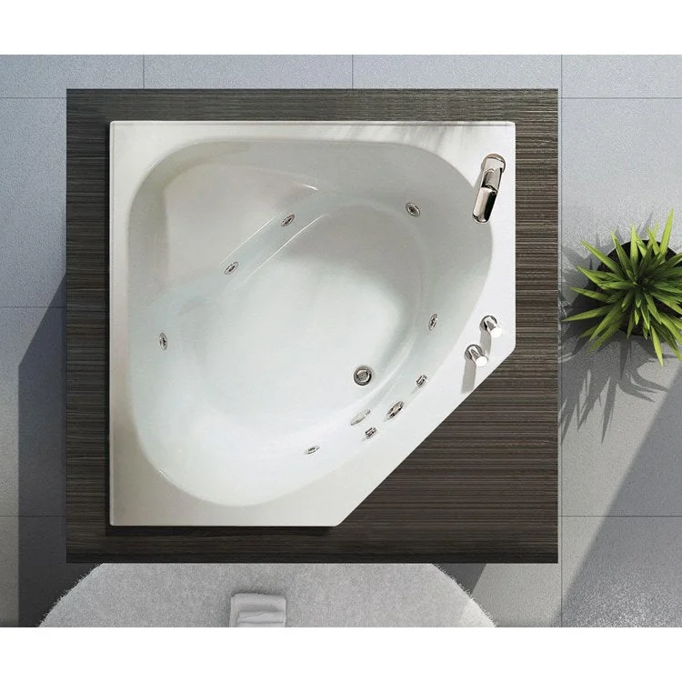 Tub Tandem Ii 60 x 60 x 18-3/4 Inch Corner with Whirlpool/Aeroeffect Center White Acrylic