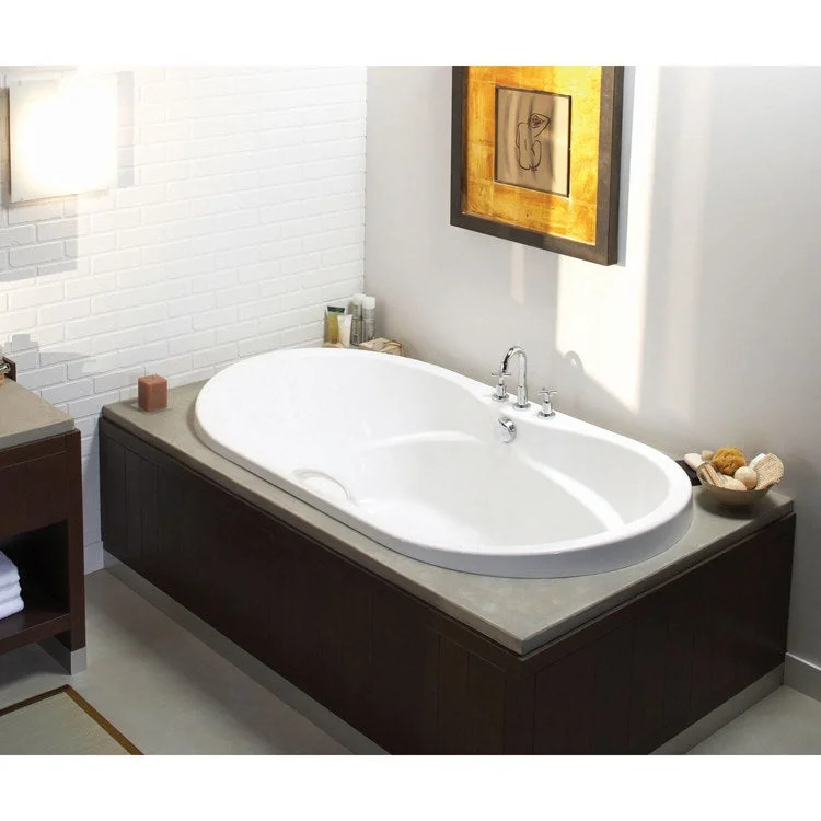 Tub Living 60 x 41-3/4 x 23-3/8 Inch Drop-in with Hydromax Center White Acrylic