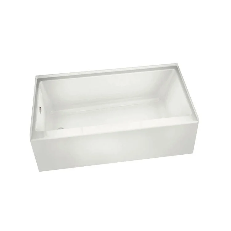 Soaking Tub Rubix 59-3/4 x 32 x 18-3/8 Inch Alcove Left White Acrylic