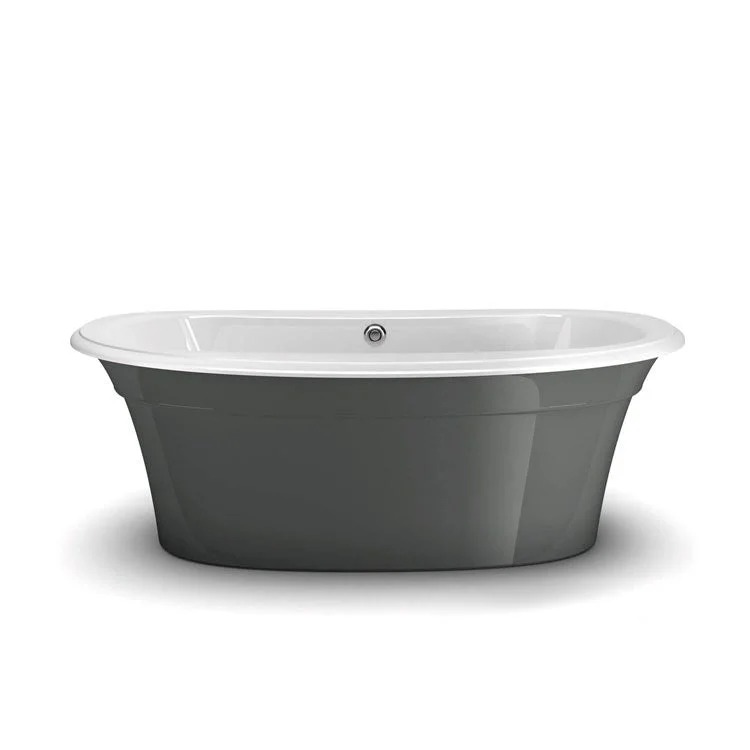 Freestanding Tub Ella Sleek 66 x 36 Inch Center Thunder Gray Oval