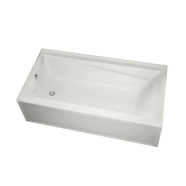 Soaking Tub Exhibit 59-7/8 x 42 x 18 Inch Alcove Left White Acrylic