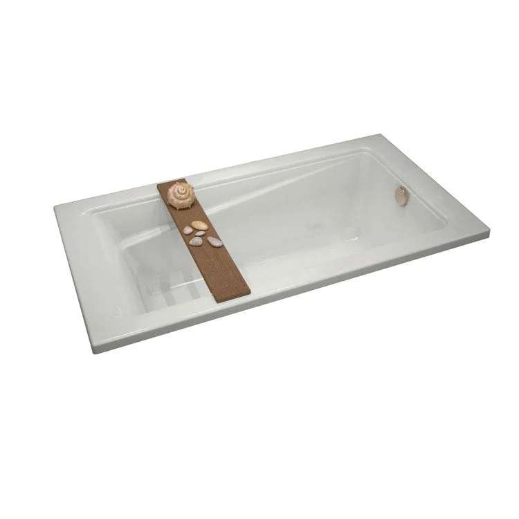 Soaking Tub Exhibit 71-7/8 x 42 x 18 Inch Drop-In End White Acrylic