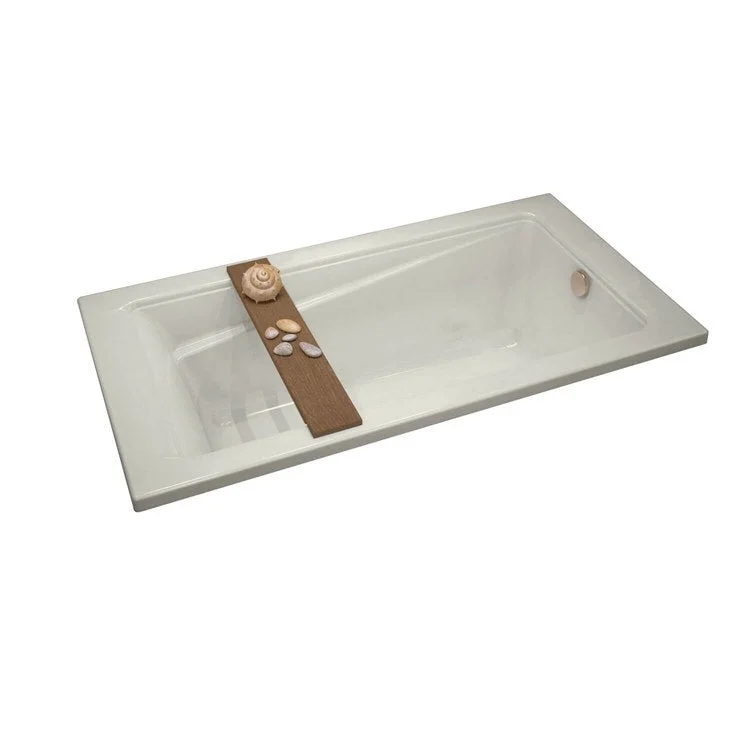 Tub Exhibit 59-7/8 x 42 x 18 Inch Drop-in with Whirlpool/Aeroeffect End Biscuit Acrylic