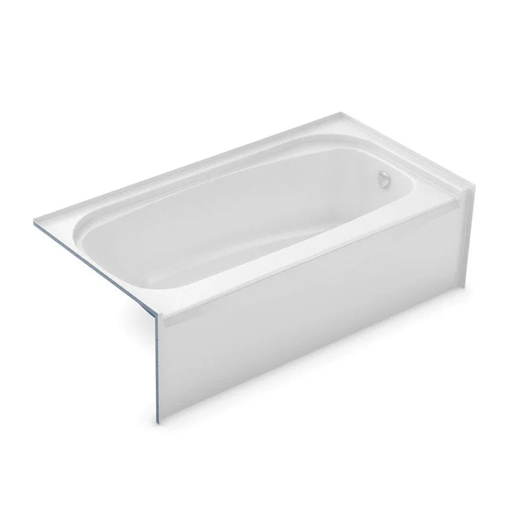 Soaking Tub 59-3/4 x 29-7/8 x 17-1/2 Inch Alcove Left White Fiberglass