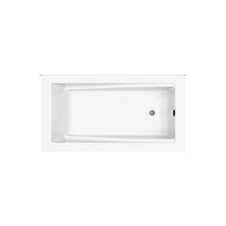 Soaking Tub Modulr 59-5/8 x 31-7/8 x 23 Inch Wall Mount Right White Acrylic