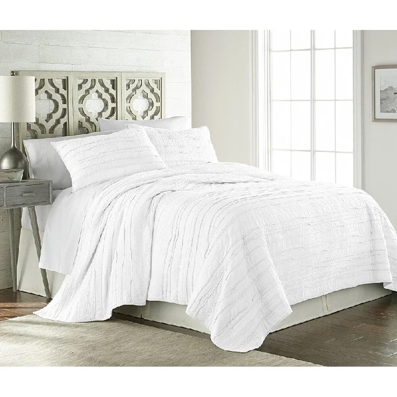 Berlin 3-piece Solid Raw Edge 100% Cotton Pre-Washed Soft-Finished Quilt Set