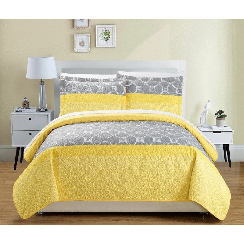 Chic Home Maricel Yellow 3-piece Quilt Set