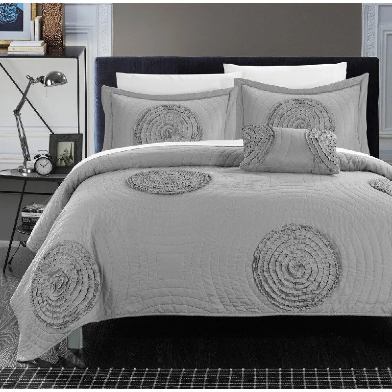 Chic Home Mercury Silver 8-piece Quilt Set