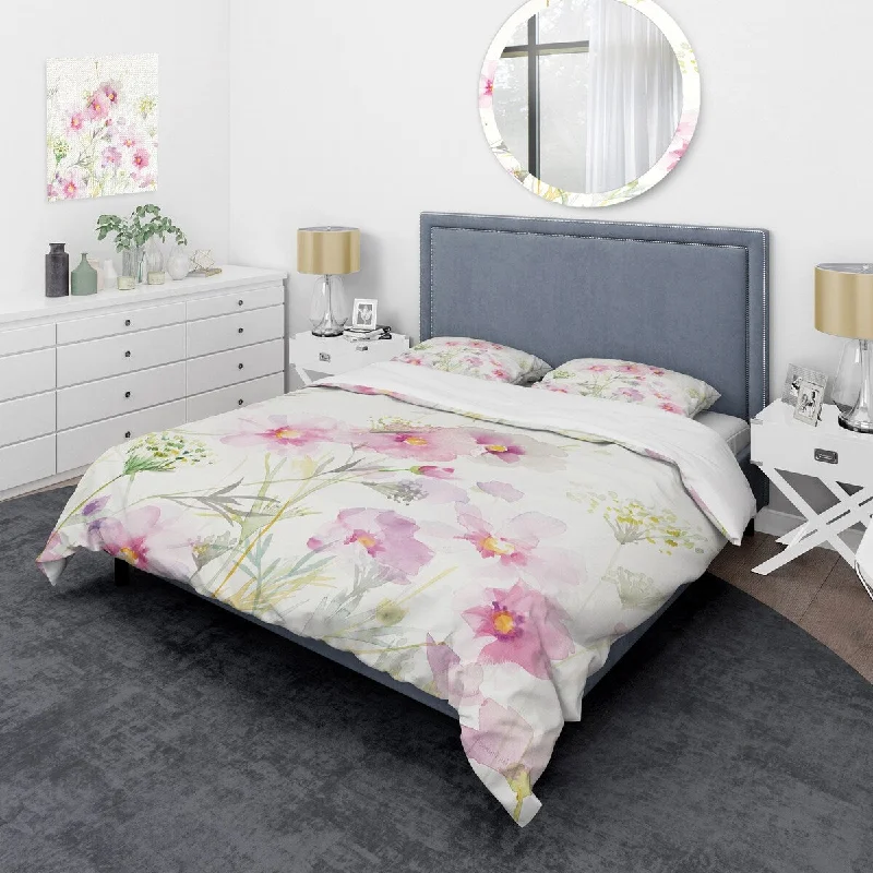 Designart 'Shabby Flower IV' Shabby Bedding Set - Duvet Cover & Shams