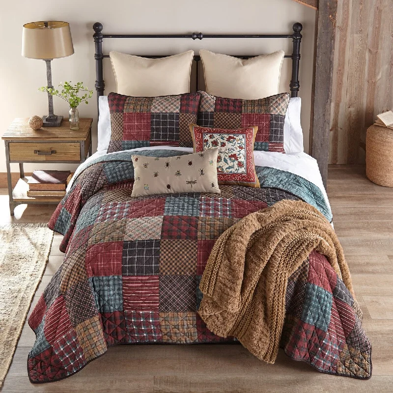 Donna Sharp Appalachia Plaid 3PC Cotton Quilt Set