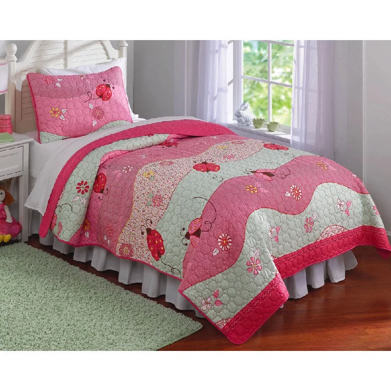 Garden Waves Microfiber 3-piece Quilt Set