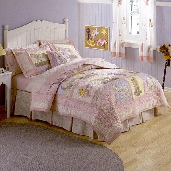 Giddy Up Applique Embellished 3-piece Quilt Set - Multi