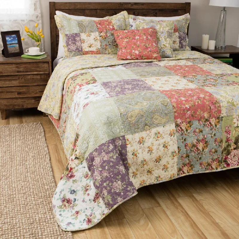 Greenland Home Fashions Blooming Prairie Twin-size 2-piece Quilt Set - Yellow