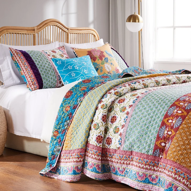 Greenland Home Fashions Thalia Velvet-Embellished Cotton Quilt Set