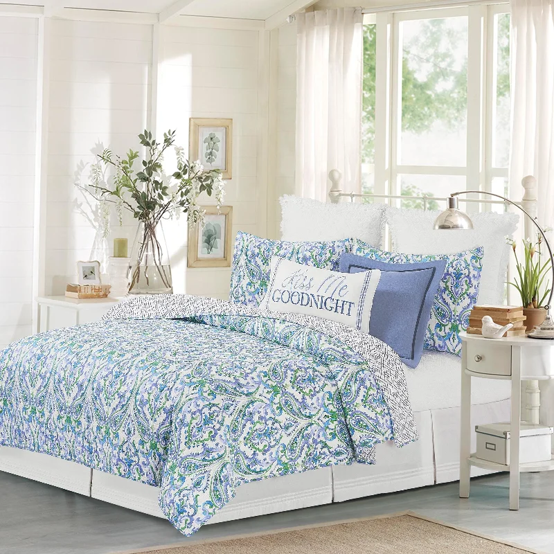 Juliet Reversible Damask Floral King Quilt Set